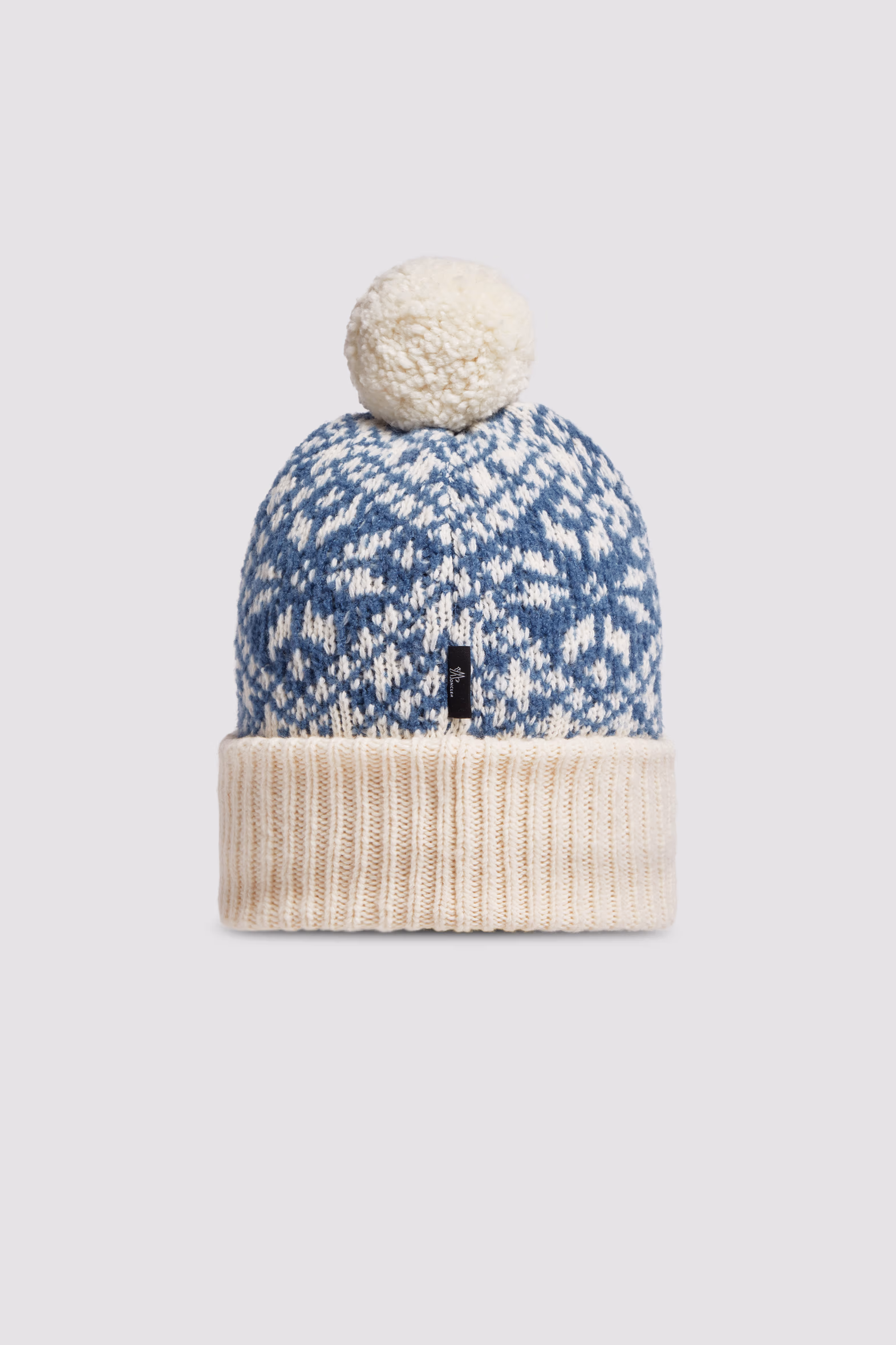 Gorro con pompón de lana de bouclé Niña Blanco & Azul Claro Moncler 3